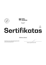 Sertifikatai, pažymėjimai ir kt.