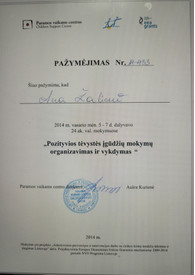 Sertifikatai, pažymėjimai ir kt.