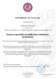 Sertifikatai, pažymėjimai ir kt.