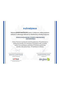 Sertifikatai, pažymėjimai ir kt.
