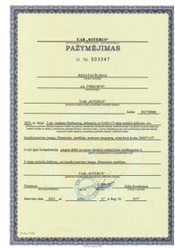 Sertifikatai, pažymėjimai ir kt.