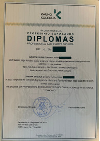 Sertifikatai, pažymėjimai ir kt.