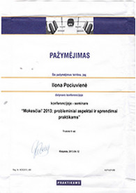 Sertifikatai, pažymėjimai ir kt.