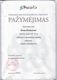 Sertifikatai, pažymėjimai ir kt.