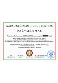 Sertifikatai, pažymėjimai ir kt.