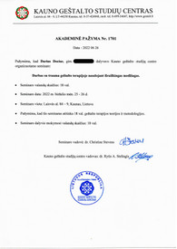 Sertifikatai, pažymėjimai ir kt.