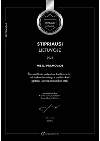 Sertifikatai, pažymėjimai ir kt.