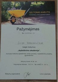 Sertifikatai, pažymėjimai ir kt.