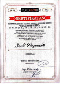 Sertifikatai, pažymėjimai ir kt.
