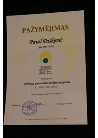 Sertifikatai, pažymėjimai ir kt.