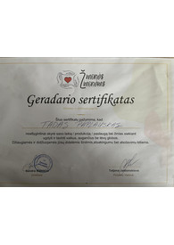 Sertifikatai, pažymėjimai ir kt.