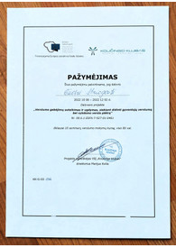 Sertifikatai, pažymėjimai ir kt.