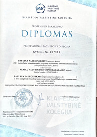 Sertifikatai, pažymėjimai ir kt.