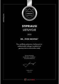 Sertifikatai, pažymėjimai ir kt.