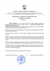 Sertifikatai, pažymėjimai ir kt.