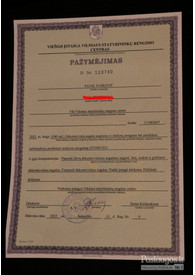 Sertifikatai, pažymėjimai ir kt.