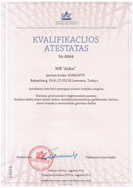 Sertifikatai, pažymėjimai ir kt.