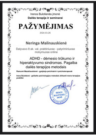 Sertifikatai, pažymėjimai ir kt.
