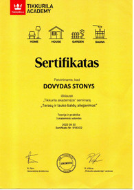 Sertifikatai, pažymėjimai ir kt.
