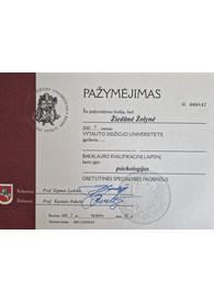 Sertifikatai, pažymėjimai ir kt.