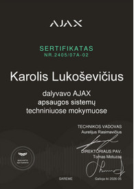 Sertifikatai, pažymėjimai ir kt.
