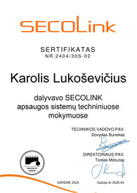 Sertifikatai, pažymėjimai ir kt.