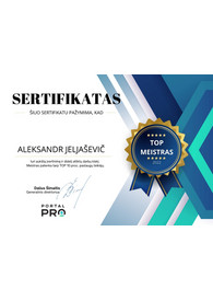 Sertifikatai, pažymėjimai ir kt.