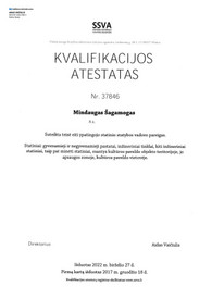 Sertifikatai, pažymėjimai ir kt.