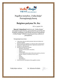 Sertifikatai, pažymėjimai ir kt.
