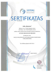 Sertifikatai, pažymėjimai ir kt.