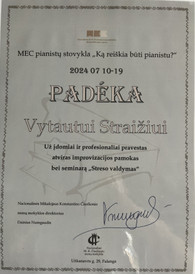 Sertifikatai, pažymėjimai ir kt.