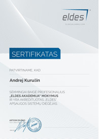 Sertifikatai, pažymėjimai ir kt.