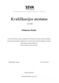 Sertifikatai, pažymėjimai ir kt.