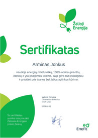 Sertifikatai, pažymėjimai ir kt.