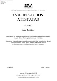 Sertifikatai, pažymėjimai ir kt.