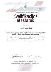 Sertifikatai, pažymėjimai ir kt.