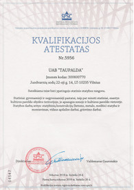 Sertifikatai, pažymėjimai ir kt.
