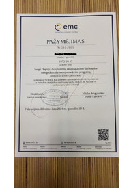 Sertifikatai, pažymėjimai ir kt.