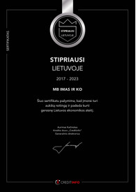 Sertifikatai, pažymėjimai ir kt.
