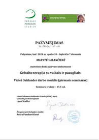 Sertifikatai, pažymėjimai ir kt.