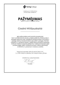 Sertifikatai, pažymėjimai ir kt.