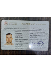 Sertifikatai, pažymėjimai ir kt.