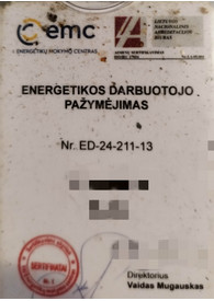 Sertifikatai, pažymėjimai ir kt.