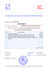 Sertifikatai, pažymėjimai ir kt.