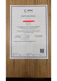 Sertifikatai, pažymėjimai ir kt.