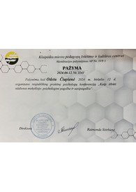 Sertifikatai, pažymėjimai ir kt.