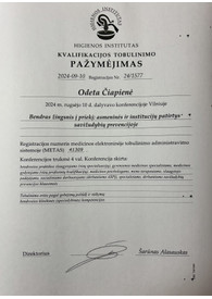 Sertifikatai, pažymėjimai ir kt.