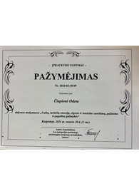 Sertifikatai, pažymėjimai ir kt.