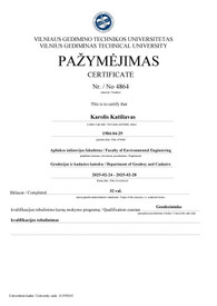Sertifikatai, pažymėjimai ir kt.