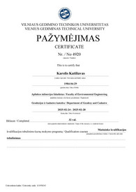 Sertifikatai, pažymėjimai ir kt.